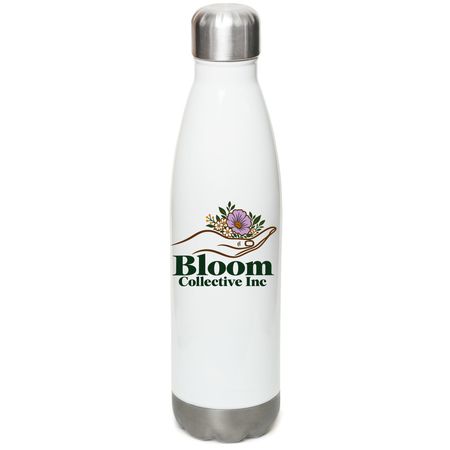 Bloom Bottles, a White Stainless Steel Water Bottle