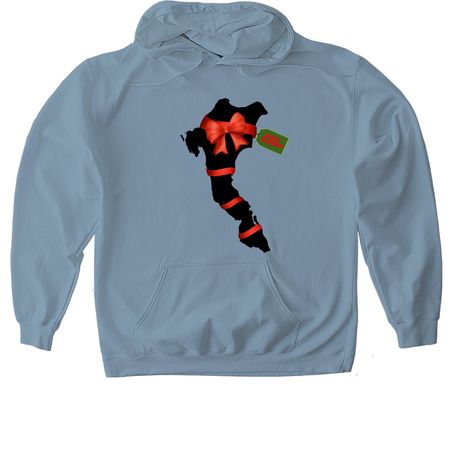 2023 Sugar Island Merry Christmas, a Stone Blue Gildan Softstyle Pullover Hoodie