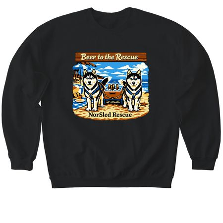 Beer To the Rescue, a Black Softstyle Crewneck Sweatshirt