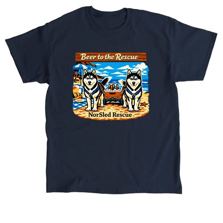 Beer To the Rescue, a Navy Classic Unisex Tee