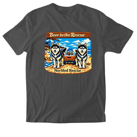 Beer To the Rescue, a Charcoal Softstyle Cotton Tee
