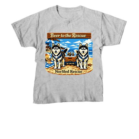 Beer To the Rescue, a Sport Grey Youth Unisex Tee