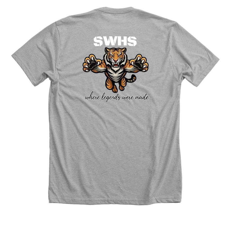 SWHS Reunion Merch, a Athletic Heather Premium Unisex Tee (back-view)