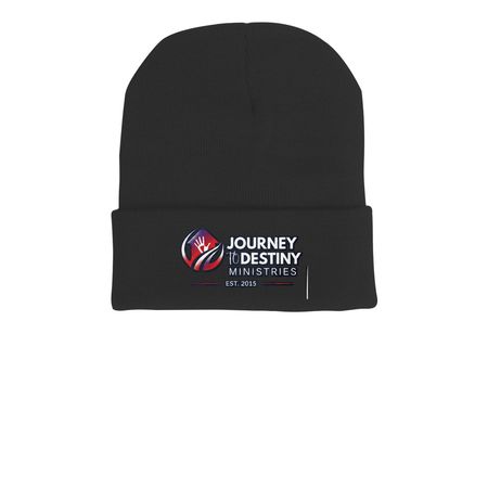 JTDM Beanie, a Black Printed Cuffed Beanie