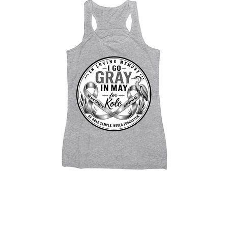 GO GRAY IN MAY, a Athletic Heather Women's Racerback