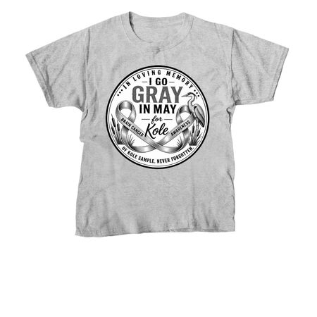 GO GRAY IN MAY, a Sport Grey Youth Unisex Tee