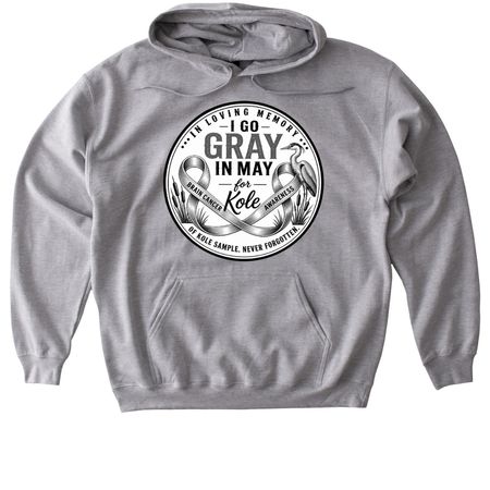 GO GRAY IN MAY, a Sport Grey Gildan Softstyle Pullover Hoodie