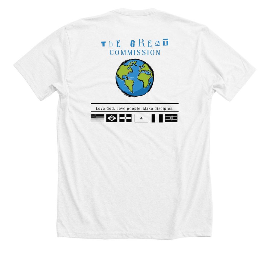 Italy Summer Missions Trip ?26, a Solid White Blend Premium Unisex Tee (back-view)