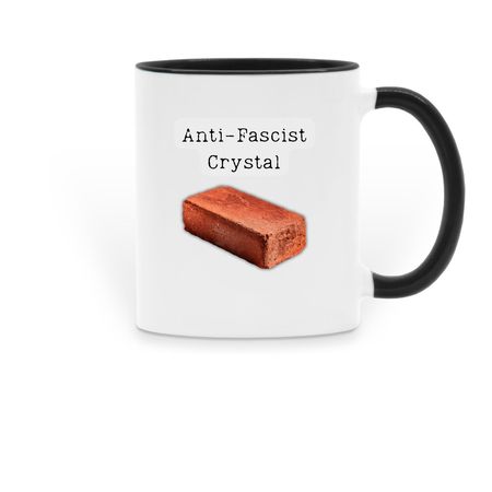 Anti-Fascist Crystal, a Black Two-Tone Ceramic Mug