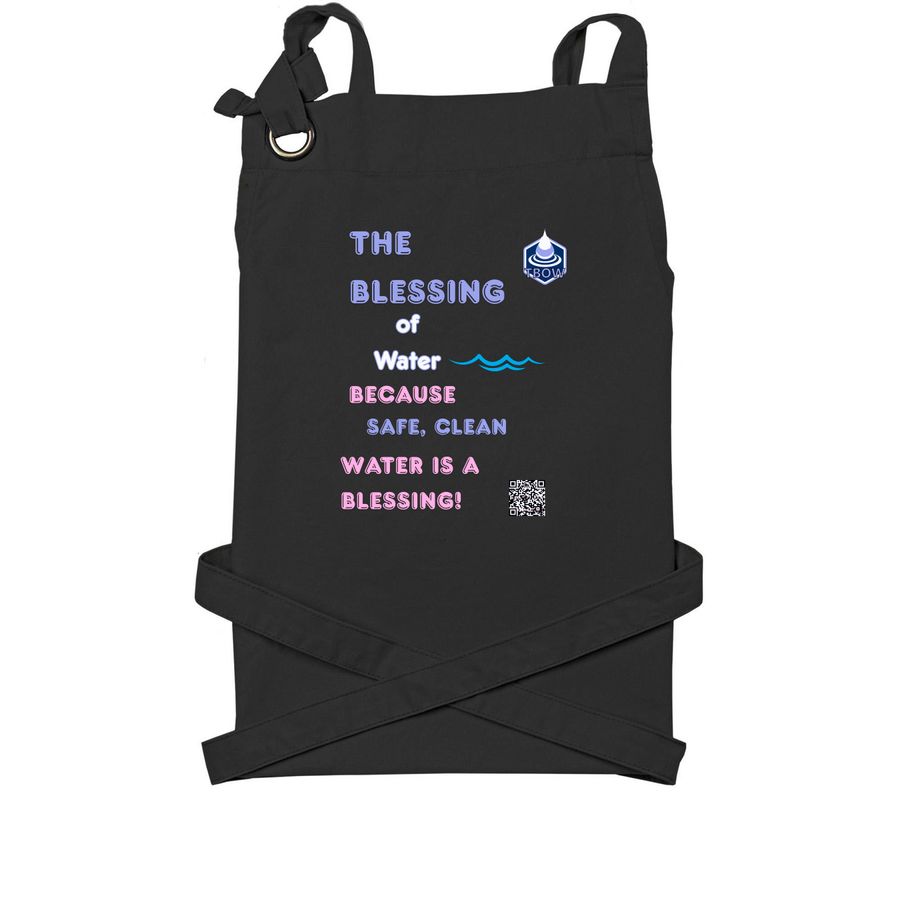 Aprons for Kenya Africa Clean Water Project, a Black Cotton Canvas Pocket Apron