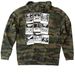 Camo Hoodie (Front & Back design), a Forest Camo Heavyweight Camo Pullover Hoodie (back-view)