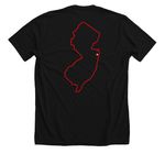 that was fun red logo, a Solid Black Blend Premium Unisex Tee (back-view)