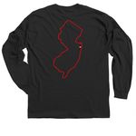 that was fun red logo, a Black Classic Long Sleeve Tee (back-view)
