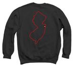 that was fun red logo, a Black Crewneck Sweatshirt (back-view)