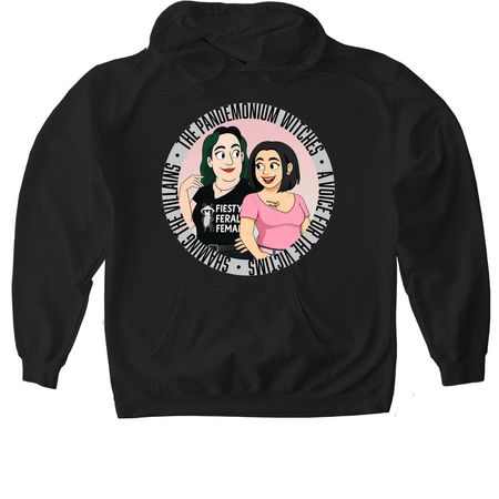 The Pandemonium Witches, a Black Gildan Softstyle Pullover Hoodie