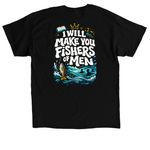 ANCHOR. ?Fishers of Men? Premium Vintage Tee, a Black Classic Unisex Tee (back-view)