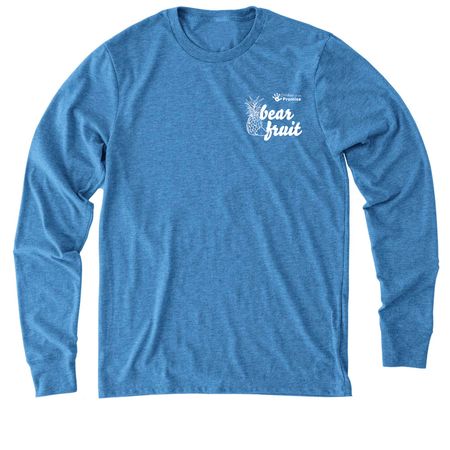 Bear Fruit Campaign Long Sleeve, a Azure Blue Allmade Eco Triblend Long Sleeve Tee