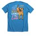 Trouble Never Looked So Cute, a Neon Blue Premium Unisex Tee (back-view)