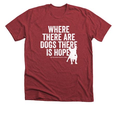1 Where there are dogs..., a Heather Canvas Red Premium Unisex Tee