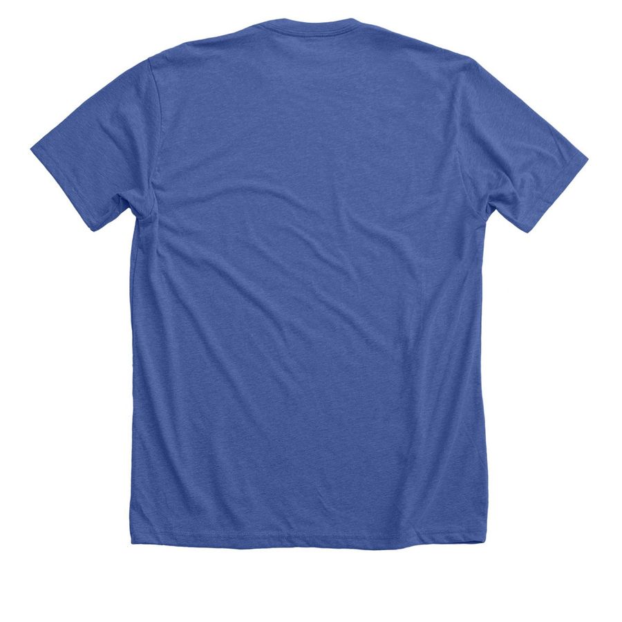 SHS Trojan, a Solid True Royal Premium Unisex Tee (back-view)