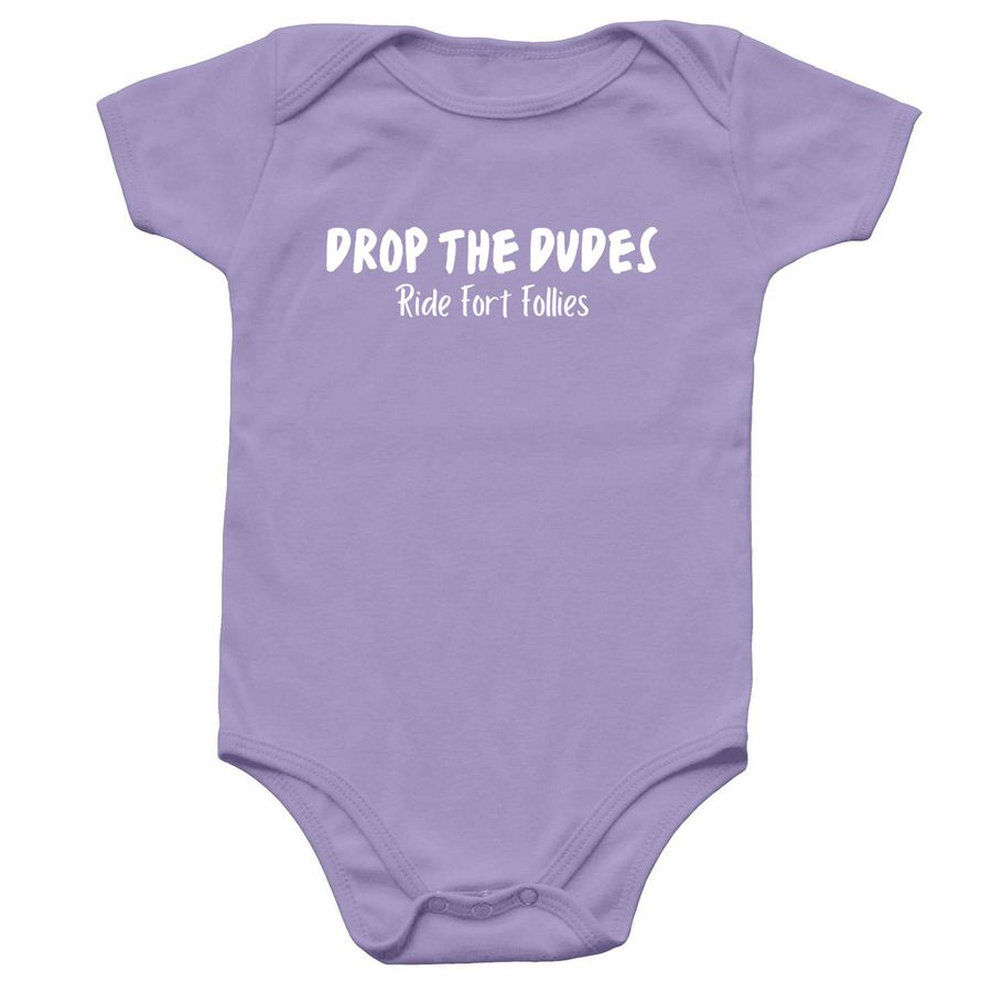 Drop the Dudes Onesie, a Lavender Infant Onesie