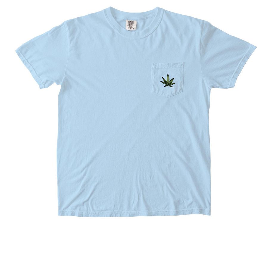 Support Small Farms, Not Big Pharma Pocket, a Chambray Comfort Colors Pocket Tee