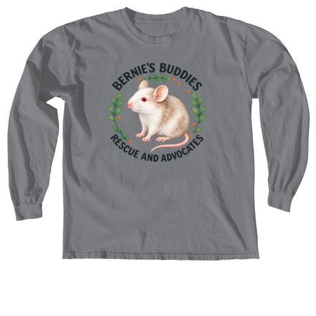 Bernie's Mouse Logo, a Granite Comfort Colors Long Sleeve Tee
