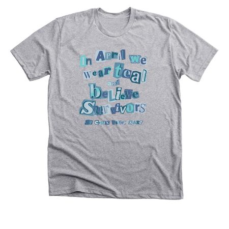 In April We Wear Teal, a Athletic Heather Premium Unisex Tee