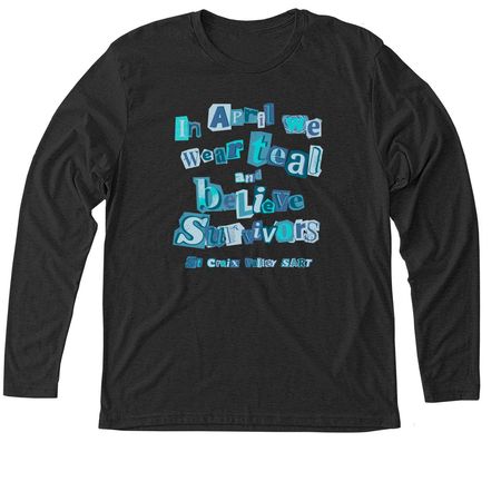 In April We Wear Teal, a Vintage Black Triblend Long Sleeve Tee