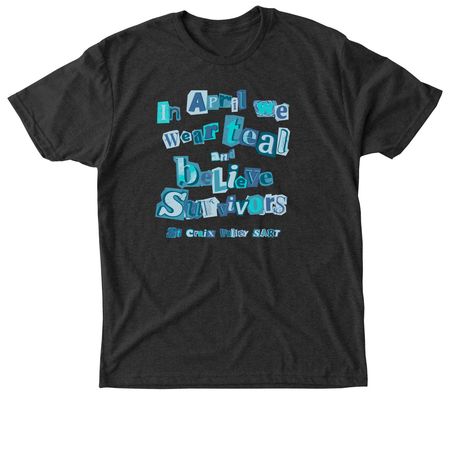 In April We Wear Teal, a Vintage Black Triblend Unisex Tee