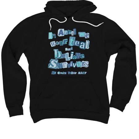 In April We Wear Teal, a Black Premium Pullover Hoodie