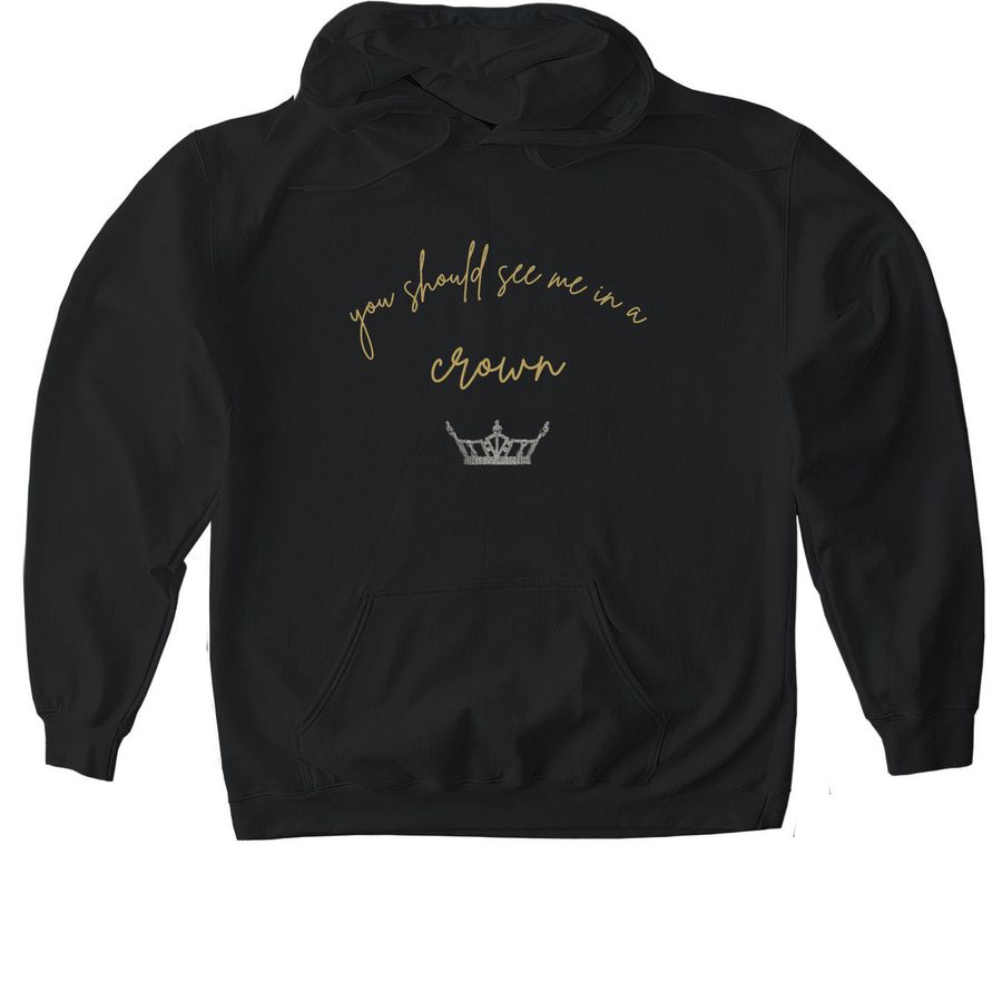 In a Teen Crown, a Black Gildan Softstyle Pullover Hoodie