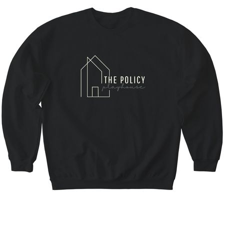 Policy Playhouse Merch, a Black Softstyle Crewneck Sweatshirt