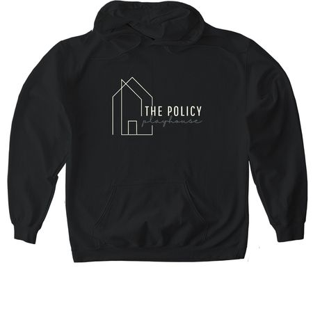 Policy Playhouse Merch, a Black Gildan Softstyle Pullover Hoodie