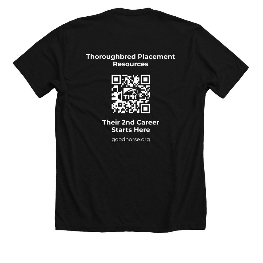 2nd Career Starts Here, a Solid Black Blend Premium Unisex Tee (back-view)