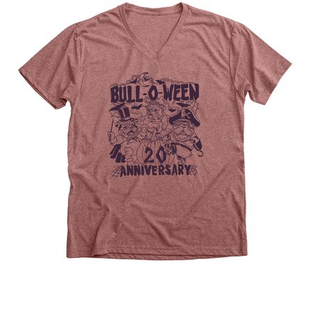 Bull-O-Ween's 20th anniversary, a Heather Mauve Premium V-Neck Tee