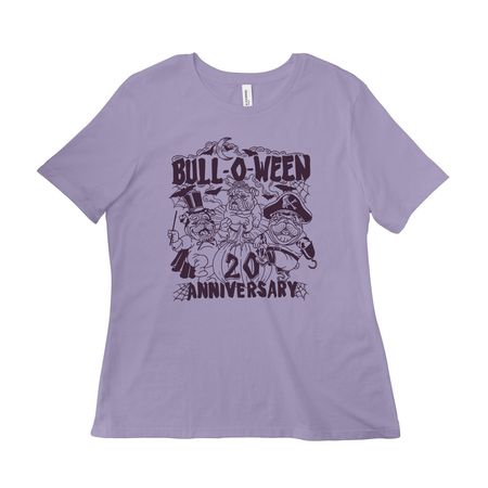 Bull-O-Ween's 20th anniversary, a Dark Lavender Women?s Relaxed Cotton Tee