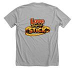 Love Beyond The Stick?, a Athletic Heather Premium Unisex Tee (back-view)