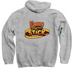 Love Beyond The Stick?, a Sport Grey Pullover Hoodie (back-view)