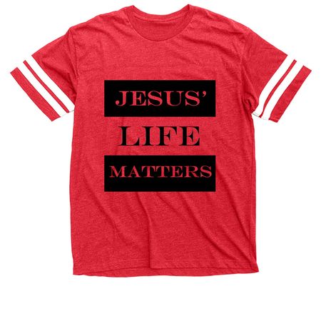 Even as Jesus loves me!, a Vintage Red / White Football Jersey Tee