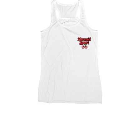 Mermaid Sport Cherry Hearts, a White Women's Racerback
