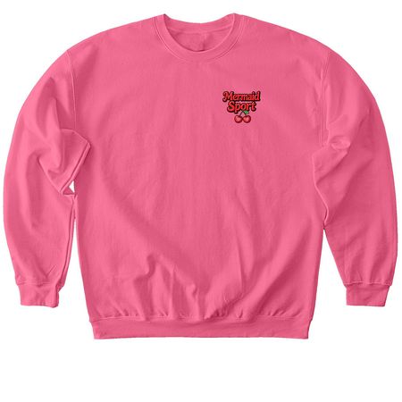 Mermaid Sport Cherry Hearts, a Pink Lemonade Softstyle Crewneck Sweatshirt