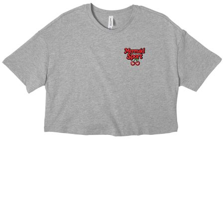 Mermaid Sport Cherry Hearts, a Athletic Heather Women?s Cropped Cotton Tee