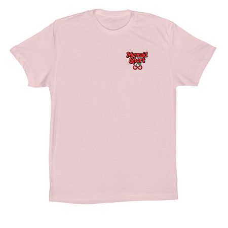 Mermaid Sport Cherry Hearts, a Soft Pink Premium Cotton Tee