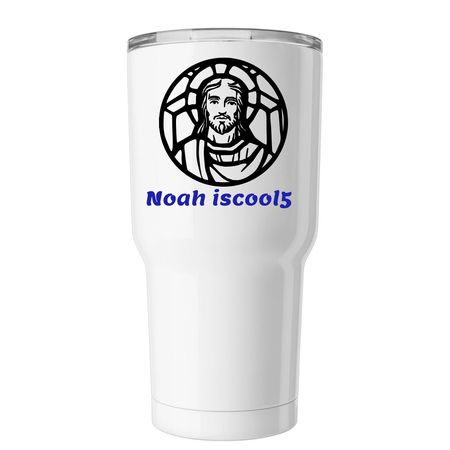Noah iscool5 Jesus mug, a White Insulated Tumbler