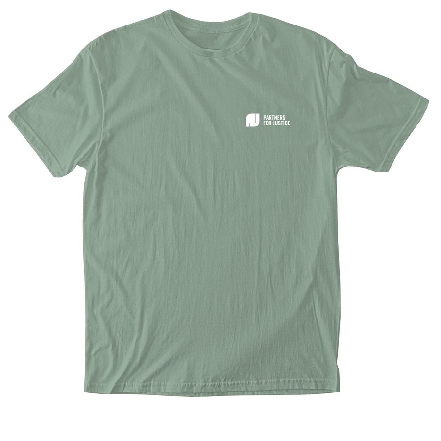 Tees for Justice, a Sage Softstyle Cotton Tee
