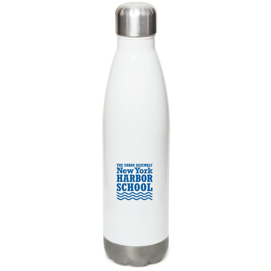 Harbor School Water Bottle, a White Stainless Steel Water Bottle