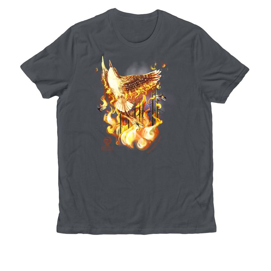 Black-backed Woodpecker Phoenix, a Terrain Grey Allmade Organic Cotton Unisex Tee