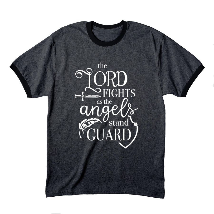 Shirts - White Logo, a Dark Heather Grey/ Jet Black Cotton Ringer Tee