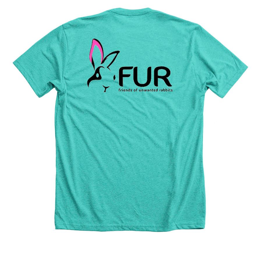 Chillin' with my Rescue Peeps, a Heather Sea Green Premium Unisex Tee (back-view)